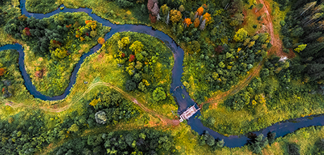 Bird's eye view river