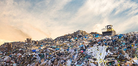 landfill and tractor