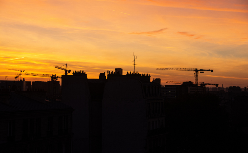 Sunset Silhouettes over the City