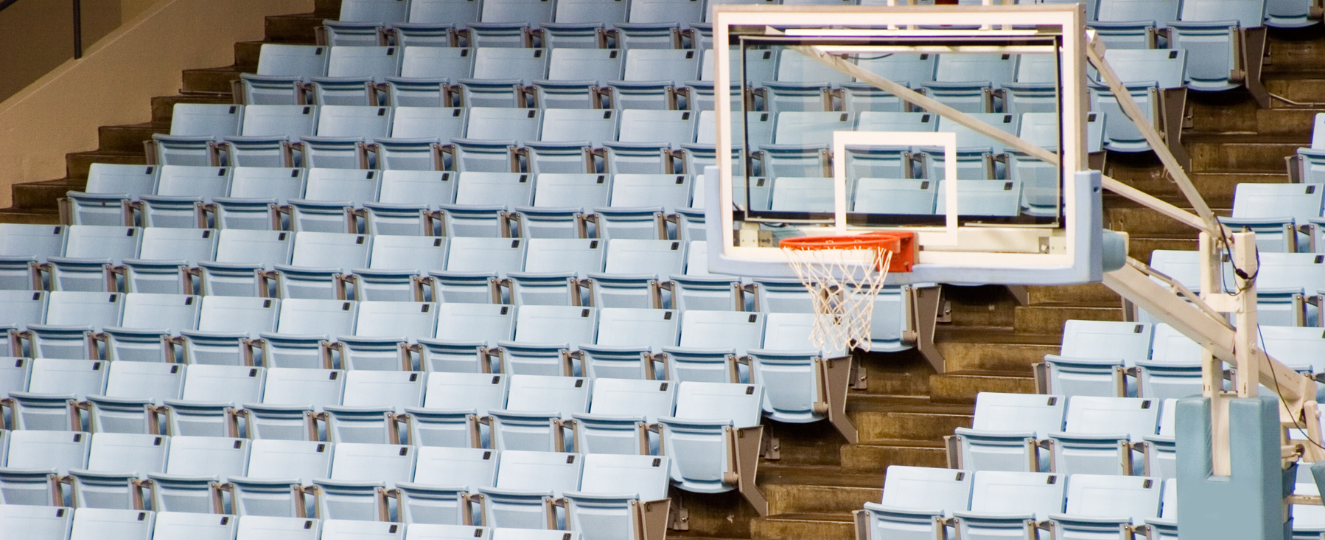 Basketball hoop and stands