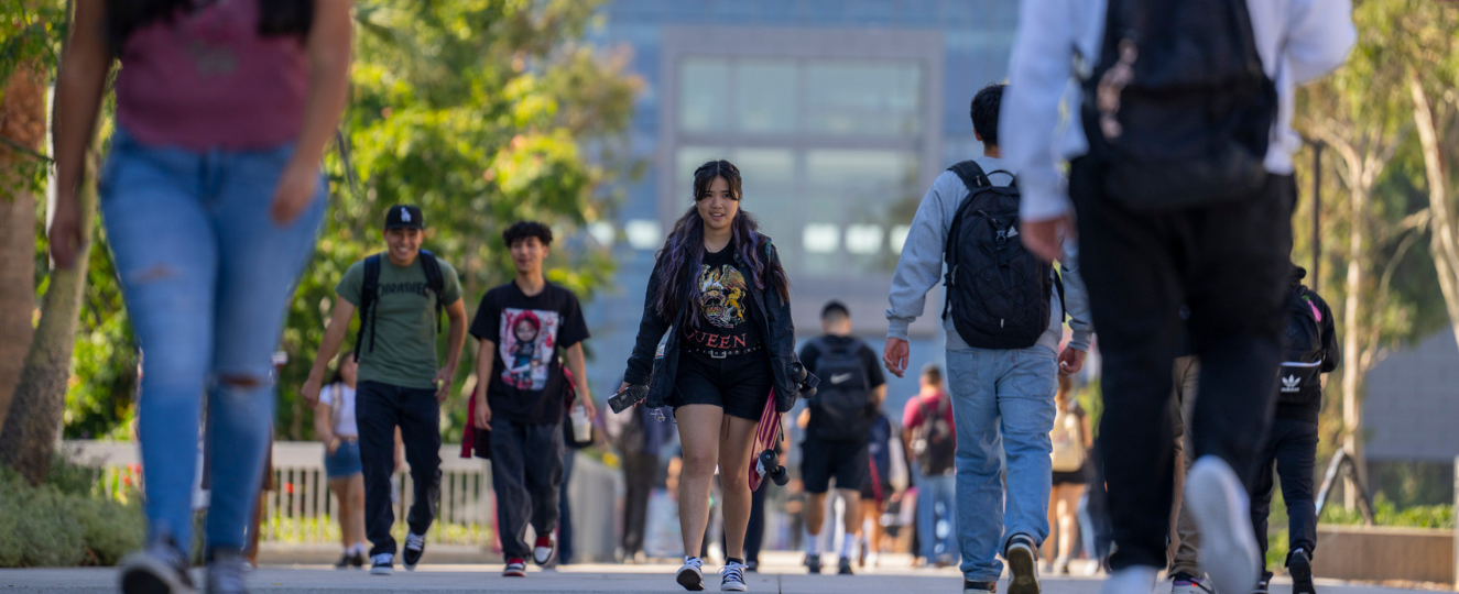 Crowd of Students on Pedestrian Lane