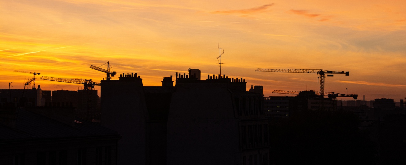 Sunset Silhouettes over the City