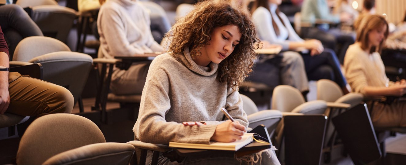 Person in class at university