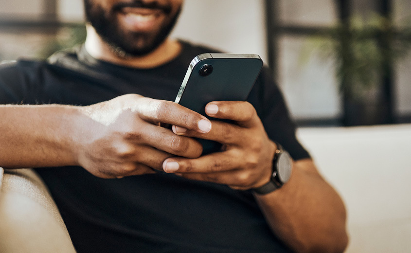 Person looking at a phone