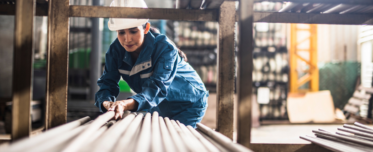 Person working in industrial building