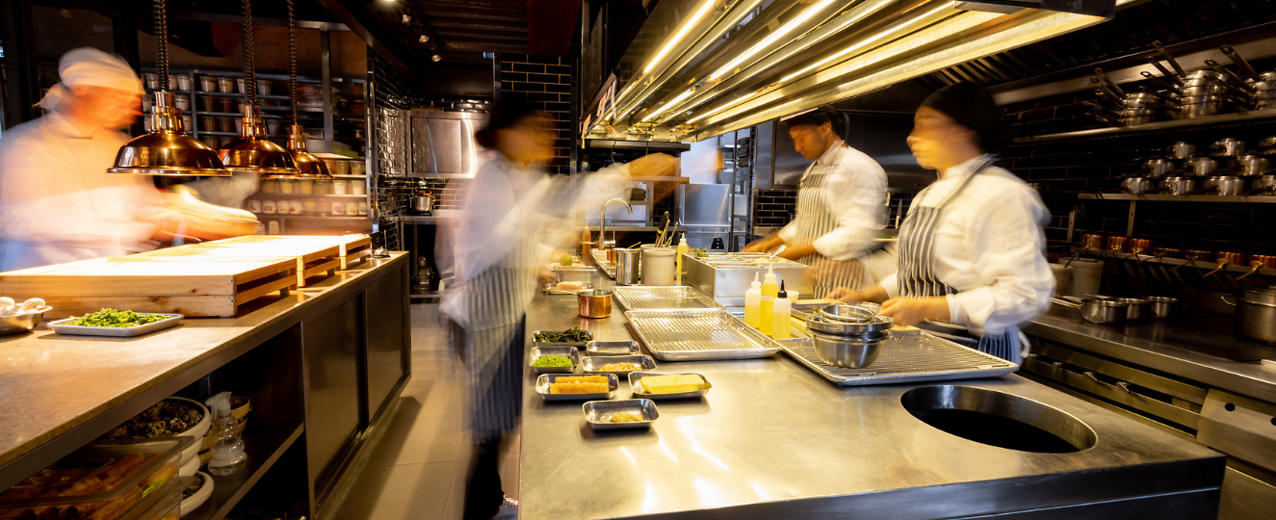 People working in restaurant